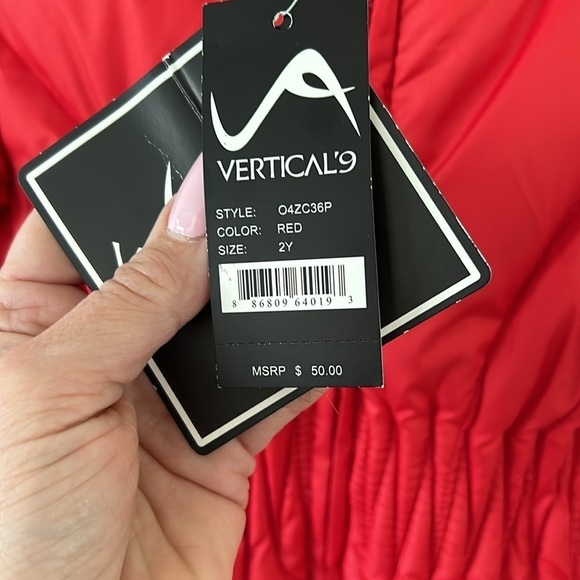 (NWT) Vertical9 Toddler Girl‘s Red Hooded Puffer Jacket, Size: 2T - Picture 8 of 17